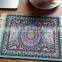 custom print rug cup coaster,Muslim oriental design velvet soft surface drink coasters for coffee