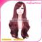 Lady fashion wine red 65cm wigs human hair cheap
