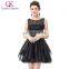 Grace Karin 2016 Sleeveless V-Back Black Lace Organza Cocktail Evening Prom Party Dress 8 Size US 2~16 GK001012-1