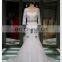 Long Sleeves illusion Neckline Lace Fit and Flare Wedding Dress