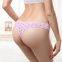 Yun Meng Ni Sexy Underwear Ultra Soft Lace Waist-Band T-back With Flower Printing Breathable Cotton Lady Thong