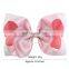 8inches Girl Solid Color Hair Clips Kids LASER PU Barrettes big bow 6Colors