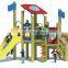 Wooden children outdoor playground equipment, slides for kids