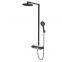 NEW IT-P005 luxury black rain shower sets with bracket chrome colour 3 functions Foshan factory