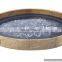 natural wood fancy serving aluminium leaf handle trays