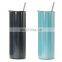 skinny stainless steel double walled skinny reusable glitter vacuum insulated blank sublimation tumbler