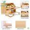 Double Layer Bread Box for Kitchen Large Bamboo Capacity Food Storage