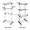 Standing 3 tier rolling collapsible drying rack clothes bathroom stainless steel clothes hanging drying rack