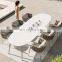 Modern Furniture garden outdoor dinning table and 6 chair Luxury metal stainless steel marble dining room sets dining tables