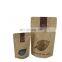 Custom design kraft paper Doypack stand up zipper pouch with clear window for food packaging