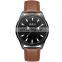 Wholesale Black Dial 5ATM Waterproof Men Hand Watch OEM  Japan Movt Fashion Wristwatch Leather Strap Watch