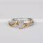 Latest plated gold rings design for woman fashion wedding ring with cubic zirconia or diamond ring
