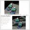 Blue And Yellow Acrylic Stones Crystal Chandelier Earrings