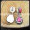 LFD-038E Wholesale Pave Rhinestone Crystal Charms Earring , Faceted Agate Stone Drop Earrings Jewelry Finding