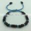 2015 latest fashion top leave 316 stainless steel beads braid bracelet