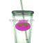 new product plastic cup with straw and lid or plastic straw cup