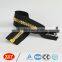 high quality black tape gold teeth open end plastic zipper