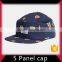 Small moq customized design 5 panel hat with embroidery patch