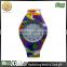 Magnificent printed pattern ladies silicone watch japan movt stainless steel back sr626sw