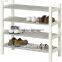 Portable 4 shelf wood frame shoes rack