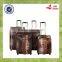 Two Wheels PU Leather Carry On Vintage Trolley Luggage