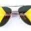 JMP614 Colorful Wood Temple Sunglasses Aviator Metal Frame with Blue Mirror UV400 Lens