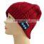 Winter beanie hat with stereo headphone and microphone via bluetooth