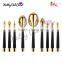 9pcs shiny rose gold golf professional makeup brushes