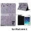 2015 Luxury Wordl Map Pattern Stand Flip Leather case for ipad mini 4