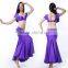 Wuchieal Spandex Belly Dance Costume With Bra Top and Wrap Fish Tail Skirt
