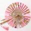 Custom logo bamboo folding wedding hand fan