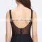 Black chiffon mesh beaded backless strap shoulder cocktail dress 2016 full lenght ruffer sweeps