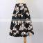New Fashion Women's Retro Vintage Style Fashion Floral Casual Pleated Midi Puff Bubble Skirt