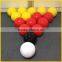 Yellow and Red Color Football Billiard Balls Snookball