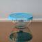 Salad glass bowl with colorful lid