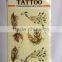 Long lasting sexy metallic temporary tattoo gold foil stickers
