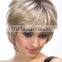 Synthetic hair wig, Blonde short synthetic full lace wigs for white women