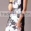 Pretty Steps 2016 lady Summer Casual short sleeve dress New design Summer Fashion Dress leaves print woman dress
