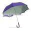 Manual open high quality long umbrella with double canopies