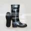 Womens Anti-slip Plaid Rubber Rain Boots