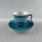 Matte Colorful ceramic coffee cup set, Mini Ceramic Cup and Saucer Box