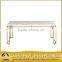 European style white marble mirror golden dining table