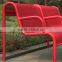 high backed outdoor metal resting bench