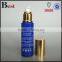 50ml  china hot products screen pringting cosmetic lotion blue glass bottle gold aluminum pump and cap wholesale