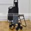 6 Wheels Stair Climber Foldable Shopping Trolley Bag With Chair