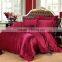 Burgundy silk bedding set twin full queen king size anduvet cover bedsheet quilt bed linen sheet and pillowcases.