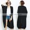 New Black Oversize Blouse Women Chiffon Kimono Long Cardigan Half Sleeve Coat Zipper Jacket Blusas Tops Beach Cover Up for Women