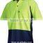 orange navy 2 tone polyester micromesh hi vis polo shirt
