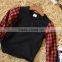 S16446A childrens cheap check hoodies kids latest design hoodies