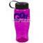 USA Made 27 oz Transparent Sports Bottle With Tethered Lid - BPA/BPS-free, FDA compliant and comes with your logo